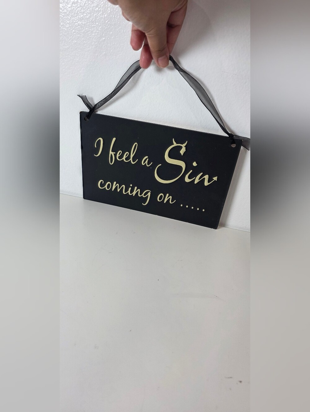 🎃 I Feel A Sin Coming On... Door Sign